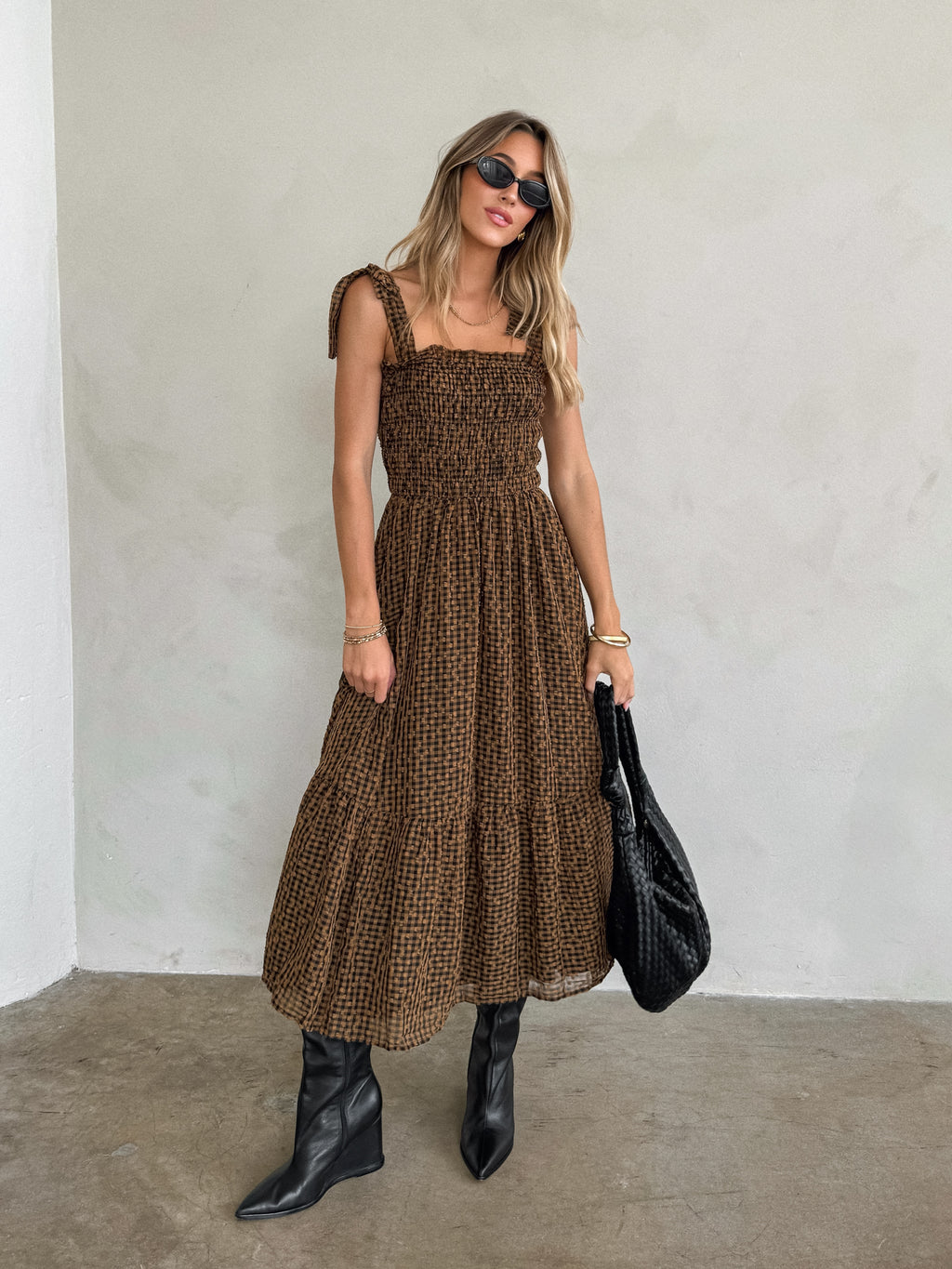 Blythe Gingham Midi Dress