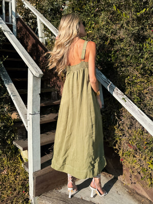 Olive Grove Maxi Dress - Stitch And Feather