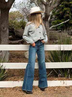 Hideaway Wide Leg Jeans in Dark Denim - Stitch And Feather