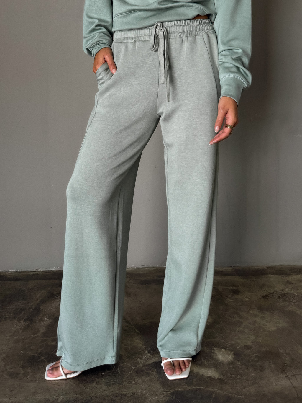 Lena Sweatpants in Sage Green - Stitch And Feather