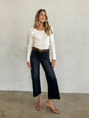 Strangers Cropped Wide Leg Jeans