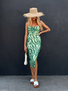 Santorini Shirred Midi Dress - Stitch And Feather