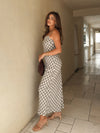 Soren Plaid Midi Dress in Khaki - Stitch And Feather