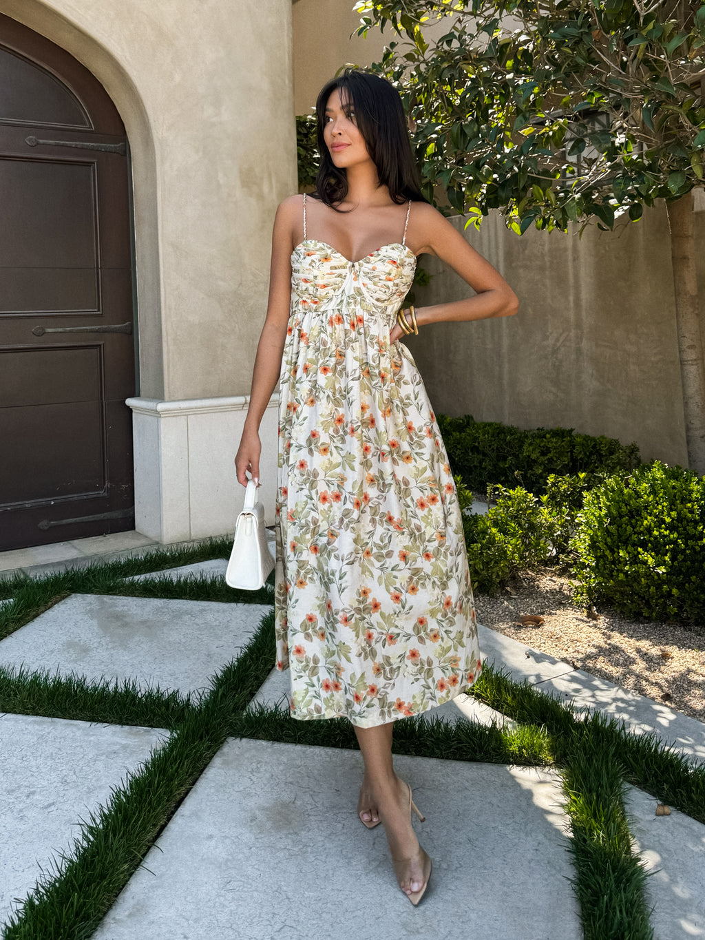 Cara Floral Midi Dress - Stitch And Feather