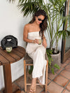 Taurus Linen Strapless Top - Stitch And Feather