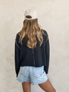 Delia Textured Knit Sweater in Charcoal