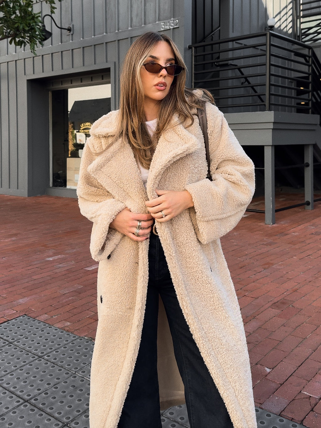 Aspen Sherpa Coat in Beige - Stitch And Feather