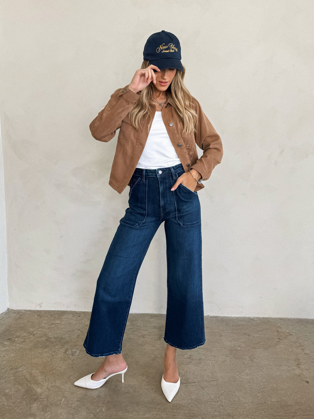 Elianna Cropped Shacket in Clay