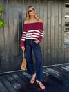 Stick With Me Oversized Sweater in Wine - Stitch And Feather