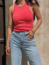 Laurel Ribbed Tank in Red - Stitch And Feather