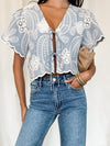 Tabitha Tie Front Top - Stitch And Feather