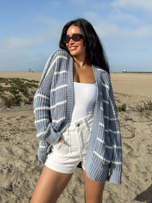 Jeanette Stripe Knit Cardigan - Stitch And Feather