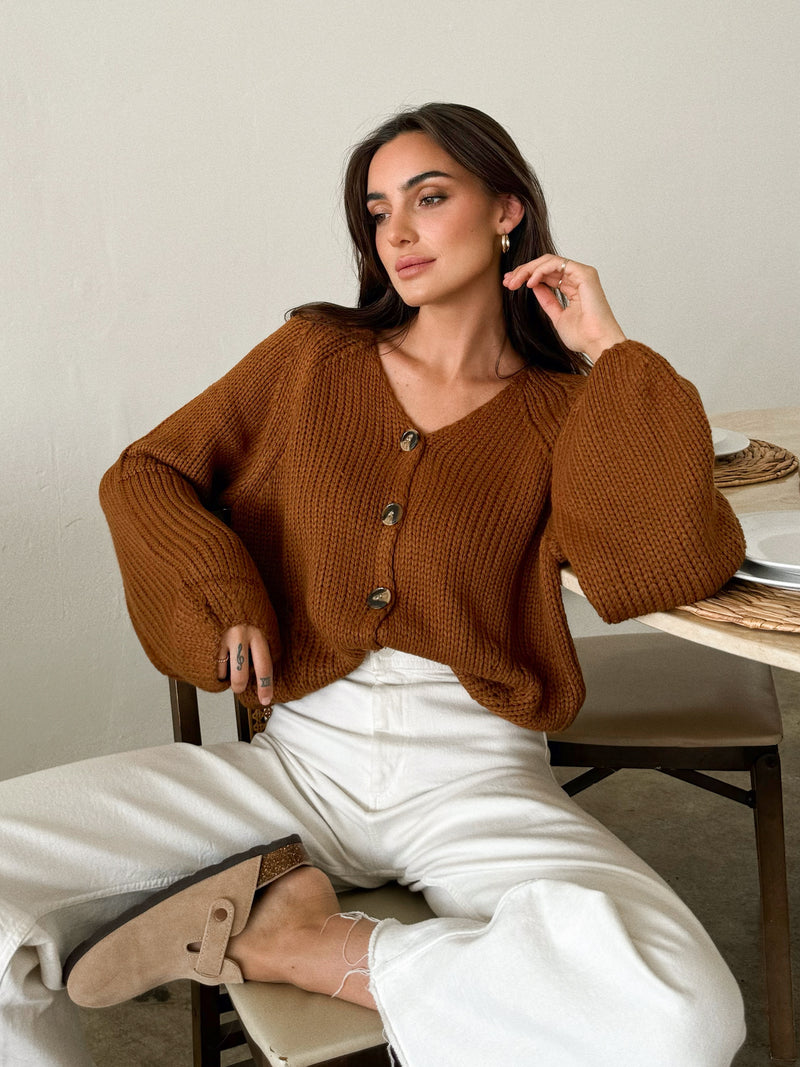 Cinnamon Chunky Knit Sweater - Stitch And Feather