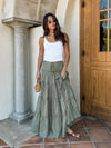 Short and Sweet Tiered Skirt in Olive - Stitch And Feather