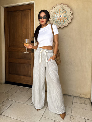 Hampton Stripe Drawstring Pants - Stitch And Feather