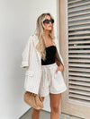 Weekend Vibe Linen Blazer - Stitch And Feather