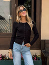 Teddy Ribbed Top in Black - Stitch And Feather