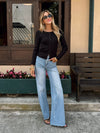 Teddy Ribbed Top in Black - Stitch And Feather