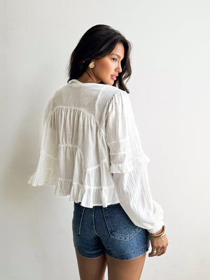 Calypso Ruffle Tiered Top - Stitch And Feather