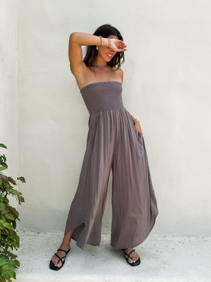 Walnut Grove Strapless Jumpsuit - Stitch And Feather