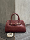 Boston Vegan Leather Tote in Raisin