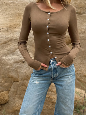 Cadence Knit Long Sleeve in Mocha