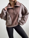 Mocha Bean Half Zip Pullover