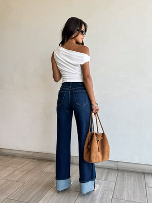 Faye Ruched Top in Cream - Stitch And Feather