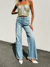 Rectifying Side Seam Wide Leg Jeans - Stitch And Feather