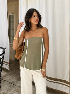 Driftwood Linen Tube Top - Stitch And Feather