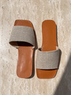 Huntington Slides in Natural/Silver - Stitch And Feather
