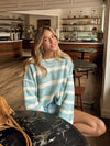 Azure Stripe Knit Sweater - Stitch And Feather