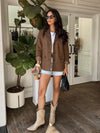 Chocolate Mousse Suede Blazer- TJ-10443-6 - Stitch And Feather