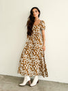 Toffee Floral Midi Dress - Stitch And Feather