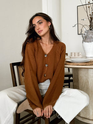 Cinnamon Chunky Knit Sweater - Stitch And Feather