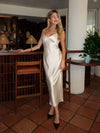 Pearlescent Satin Maxi Dress - Stitch And Feather