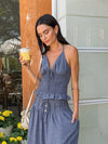 Ellis Smocked Halter Top - Stitch And Feather