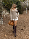 Enya Cable Knit Sweater in Mocha