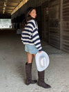 Stripe Knit Cardigan - Stitch And Feather