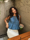 Virgo Pleated Tie Top - Stitch And Feather