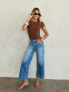 Davis Ribbed Bodysuit in Brown
