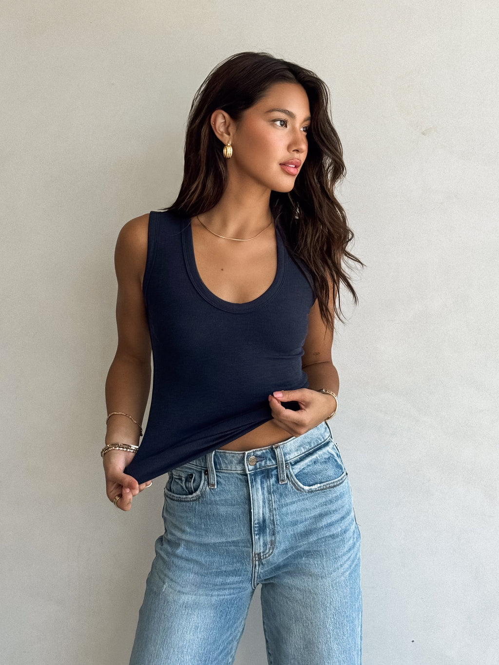 Cait Scoop Neck Tank - Stitch And Feather