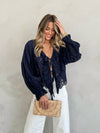 Into It Eyelet Blouse in Midnight