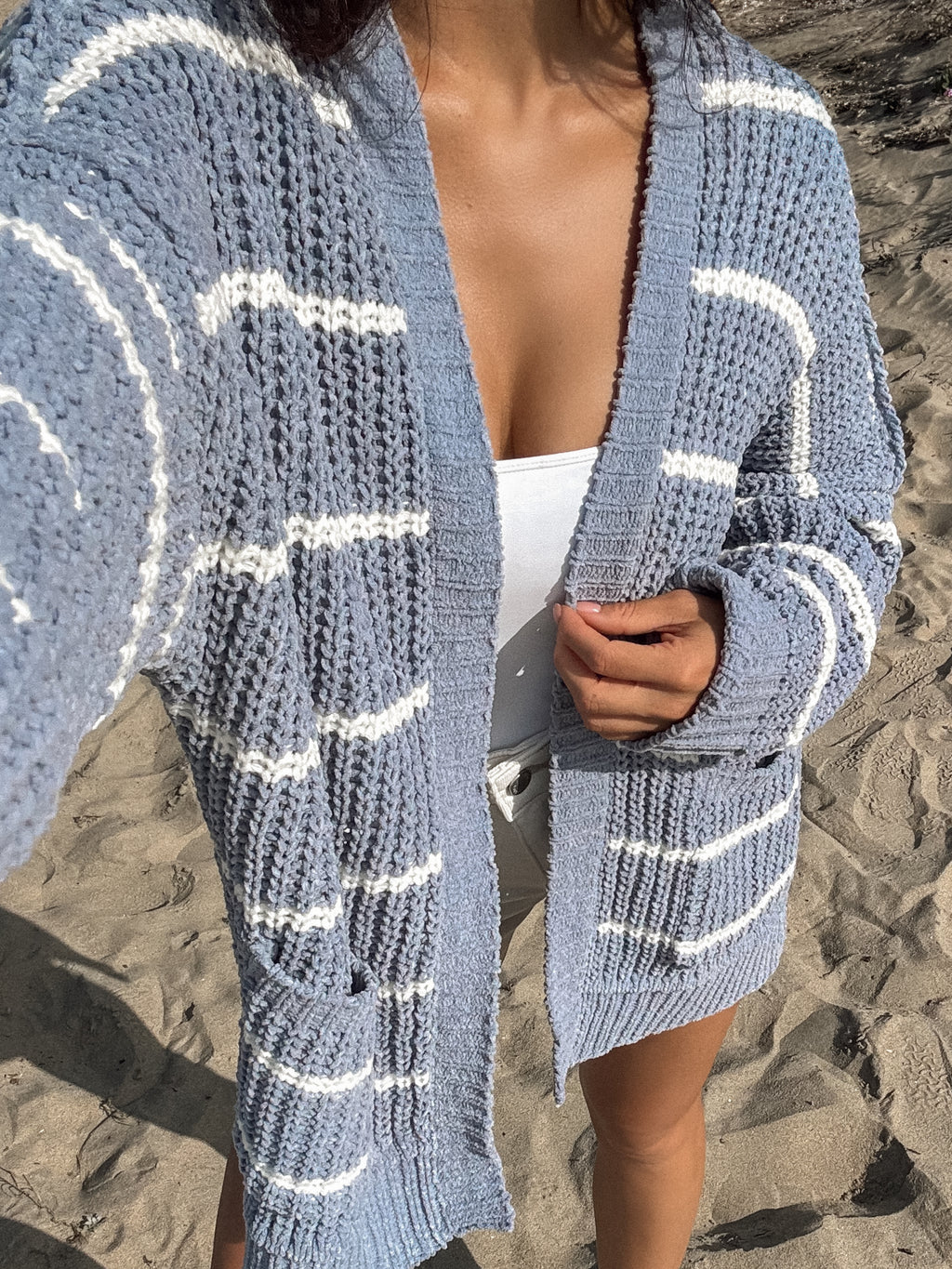 Jeanette Stripe Knit Cardigan - Stitch And Feather
