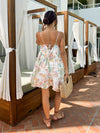 Beach print swing mini dress- ID30954G, Crm/multi - Stitch And Feather