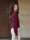 Sangria Button Knit Sweater