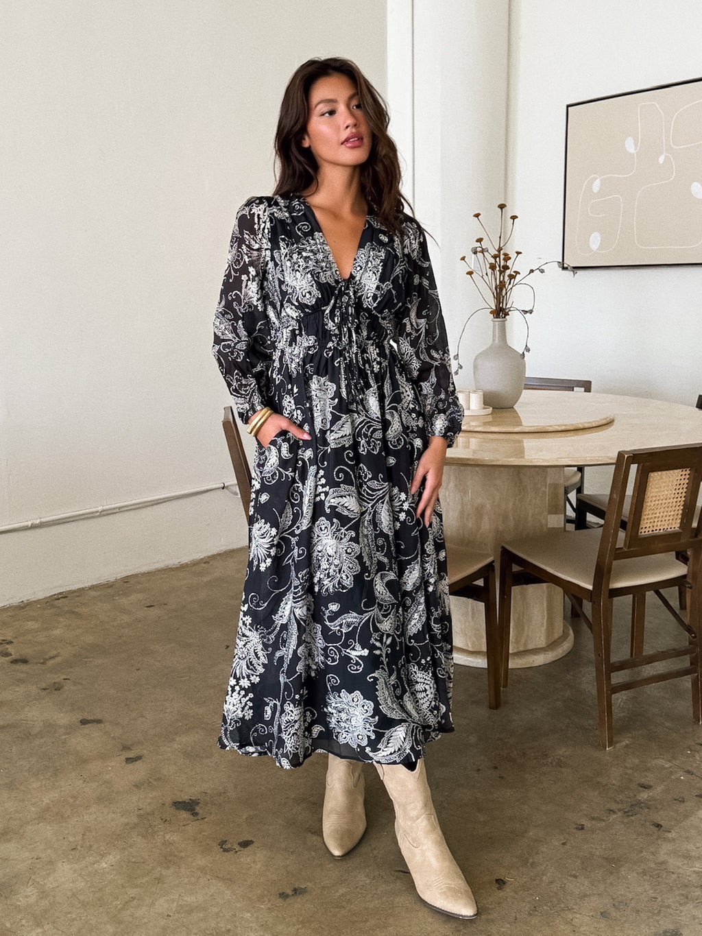 Nadia Floral Midi Dress