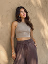 Paxton Crop Tank in Taupe - Stitch And Feather