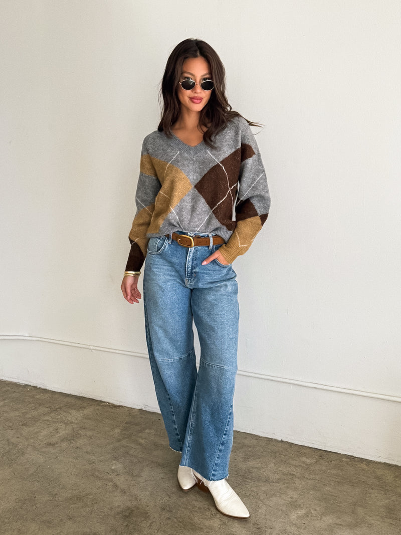 Marlow Argyle Knit Sweater
