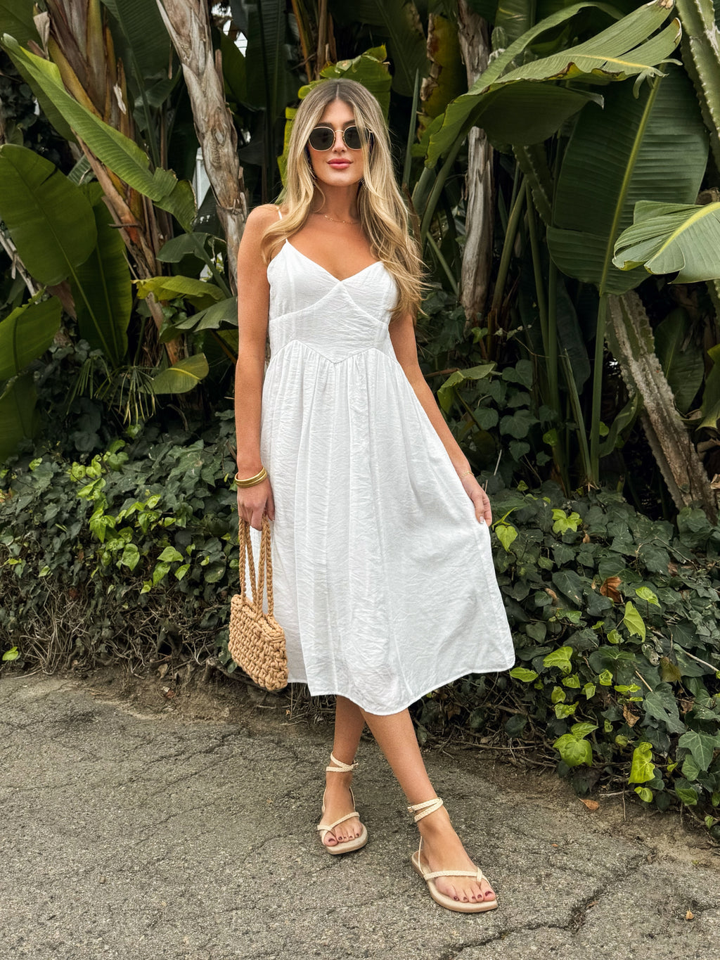 Dove Midi Dress in White - Stitch And Feather